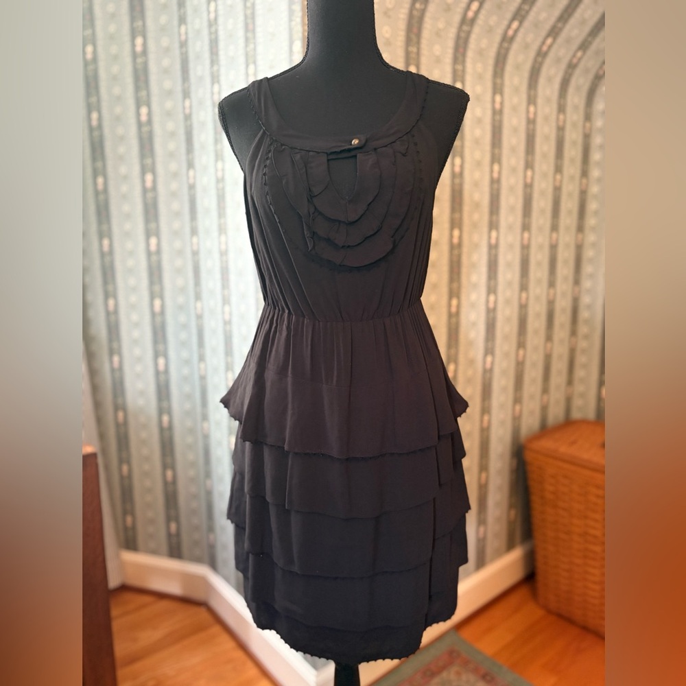 Anthropologie Maeve Black Tiered Dress